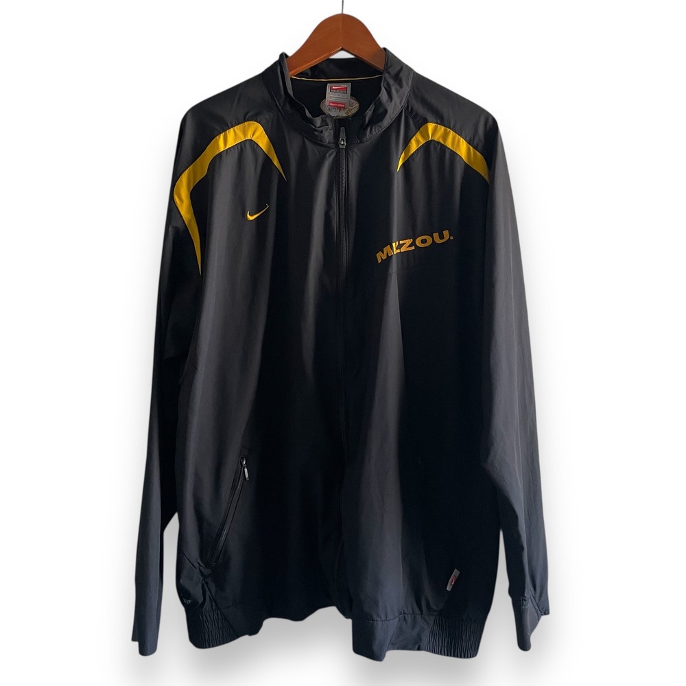 Nike Mizzou‎ Tigers NCAA Black Yellow Full Zip Track Jacket Men's XL